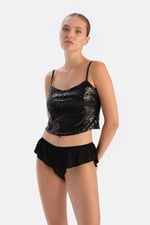 Dagi Kadın Payetli Crop Top, Örme