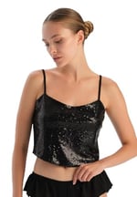 Dagi Kadın Payetli Crop Top, Örme