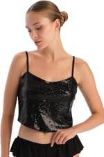 Dagi Kadın Payetli Crop Top, Örme