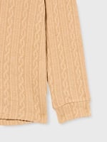 Dagi Kadın V Yaka Uzun Kollu Örgülü Sweatshirt, Örme, Süprem