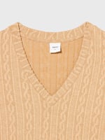 Dagi Kadın V Yaka Uzun Kollu Örgülü Sweatshirt, Örme, Süprem