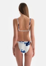 Dagi Tak Çık Kaplı Sabit Askılı Bralet Bikini Üstü Beyaz Mavi, 24SW82063ST