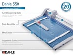 Dahle 550 kağıt kesici (DIN A4'e kadar, 20 yaprak kesme performansı, 2 mm kesme yüksekliği) mavi - Seçenekler: Bis A4, Bis A0, Bis A1, Bis A3