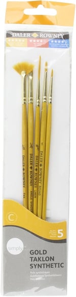 Daler Rowney Taklon Fırça Seti Kısa Sap 5'Li #3 (216920502) - Seçenekler: 5'li, 4'lü, 6'li, 10'lu, #1, #2, #3, #4...
