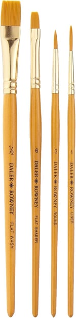 Daler Rowney Taklon Fırça Seti Kısa Sap 5'Li #3 (216920502) - Seçenekler: 5'li, 4'lü, 6'li, 10'lu, #1, #2, #3, #4...