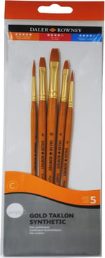 Daler Rowney Taklon Fırça Seti Kısa Sap 5'Li #3 (216920502) - Seçenekler: 5'li, 4'lü, 6'li, 10'lu, #1, #2, #3, #4...