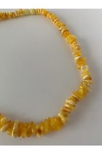 Damla Kehribar Yetişkin Kolye Süt Rengi 46-48 Cm tsbh93