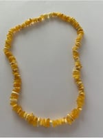 Damla Kehribar Yetişkin Kolye Süt Rengi 46-48 Cm tsbh93
