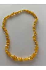 Damla Kehribar Yetişkin Kolye Süt Rengi 46-48 Cm tsbh93