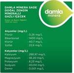 Damla Minera Doğal Maden Suyu Cam Şişe 6x200 ml