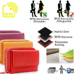 Damy Deri Cüzdan, Kadın Küçük RFID Kartlık, Fermuarlı, Erkek Mekanizmalı İnce, Mıknatıslı, Spor, Kartvizitlik, Mini Kredi Kartlık 925 (Siyah)