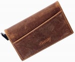 Damy Hakiki Deri Unisex Mekanizmalı Kartlık 611CR - Taba