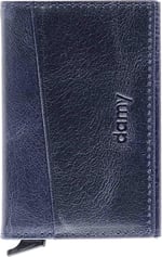 Damy Hakiki Deri Unisex Mekanizmalı Kartlık 611CR - Lacivert