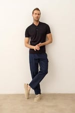 Danger Erkek Çizgi Desenli Slim-fit Kalıp Polo Yaka Yazlık Triko T-shirt - 5003DNGR
