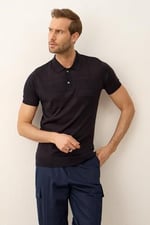 Danger Erkek Çizgi Desenli Slim-fit Kalıp Polo Yaka Yazlık Triko T-shirt - 5003DNGR