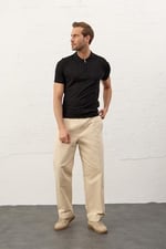 Danger Erkek Fermuarlı Slim-fit Kalıp Polo Yaka Ince Triko T-shirt - 5011DNGR