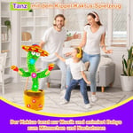 Dans eden konuşan kaktüs bebek oyuncağı, ses şiddeti ayarlanabilir, şarkı söyleyen taklit edici, etkileşimli pelüş bebek oyuncağı/erkek ve kız çocukları için hediye (kaktüs davul aküsü)