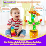 Dans eden konuşan kaktüs bebek oyuncağı, ses şiddeti ayarlanabilir, şarkı söyleyen taklit edici, etkileşimli pelüş bebek oyuncağı/erkek ve kız çocukları için hediye (kaktüs davul aküsü)