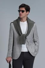 Dany Spor Erkek Blazer Ceket Slim Fit Gri 52