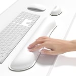 Dapesuom Klavye Bilek Dinlenme Mouse Pad Seti, 4 Adet Genişletilmiş Büyük XXL Oyun Mousepad + Fare Bilek Yastığı + Bellek Köpüğü Klavye Bilek Desteği + Bardak Altlığı, Beyaz 80 x 39,9 cm Ev Ofis için