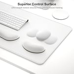 Dapesuom Klavye Bilek Dinlenme Mouse Pad Seti, 4 Adet Genişletilmiş Büyük XXL Oyun Mousepad + Fare Bilek Yastığı + Bellek Köpüğü Klavye Bilek Desteği + Bardak Altlığı, Beyaz 80 x 39,9 cm Ev Ofis için