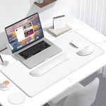 Dapesuom Klavye Bilek Dinlenme Mouse Pad Seti, 4 Adet Genişletilmiş Büyük XXL Oyun Mousepad + Fare Bilek Yastığı + Bellek Köpüğü Klavye Bilek Desteği + Bardak Altlığı, Beyaz 80 x 39,9 cm Ev Ofis için