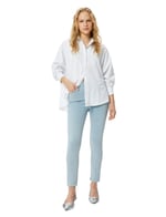 Dar Kesim Yüksek Bel Kot Pantolon Esnek Cepli Pamuklu - Carmen Skinny Jeans