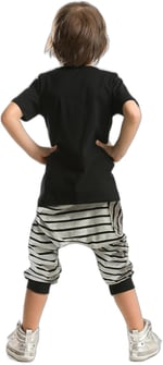 DD Hiphop Erkek Çocuk T-shirt Kapri Şort Takım