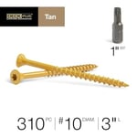 Deck Plus Wood Screws, Self-Drilling, Tan Ceramic, 3-In. x #10, 5-Lbs. -48419