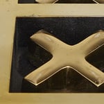 Deco 79 Alüminyum Tic Tac Toe Oyun Seti, Altın Kakma, 9