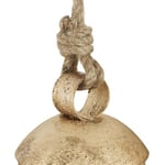 Deco 79 Dekoratif metal inek çanı, Tibet esintili, meditasyon, asmak için jüt halatlı, 3 adet, 25,4 cm, 20,3 cm, 15,2 cm yüksekliğinde, altın rengi