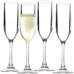 D'Eco Kırılmaz Saplı Şampanya Flüt (4'lü Set, 12 oz ea) -%100 Yeniden Kullanılabilir Kırılmaz Mimoza ve Şampanya Bardakları - Barındırma ve Eğlence için Mükemmel - Kızartma için Yılbaşı Partisi