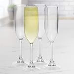 D'Eco Kırılmaz Saplı Şampanya Flüt (4'lü Set, 12 oz ea) -%100 Yeniden Kullanılabilir Kırılmaz Mimoza ve Şampanya Bardakları - Barındırma ve Eğlence için Mükemmel - Kızartma için Yılbaşı Partisi