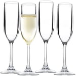 D'Eco Kırılmaz Saplı Şampanya Flüt (4'lü Set, 12 oz ea) -%100 Yeniden Kullanılabilir Kırılmaz Mimoza ve Şampanya Bardakları - Barındırma ve Eğlence için Mükemmel - Kızartma için Yılbaşı Partisi