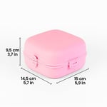 DECOBELLA 81140 Çift Kapaklı Beslenme Kabı, 14,5 x 15 x 9,5 cm, Asorti