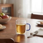 Deconox 1 Adet Borosilikat Cam Kupa (380 ml) - 3 Farklı Renkli Isıya Dayanıklı Şeffaf Çay ve Kahve Fincanı Şık Kulplu Minimalist Kupa Bardak (Asorti)
