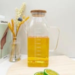 Deconox 1000ml Bambu Kapaklı Cam Yağlık ve Sirkelik – Dayanıklı ve Şeffaf Sıvı & Mutfak İçin Hassas Sıvı Ölçüm ve Saklama Çözümü 1000ml - Cam Sürahi Sıvı Ölçü Kabı