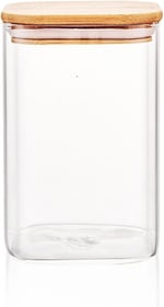 Deconox 1100ml Sızdırmaz Vakumlu Bambu Kapaklı Borosilikat Cam Kavanoz – Hava Geçirmez & Dayanıklı Gıda Saklama Kabı (10cm x 17cm)