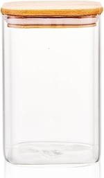 Deconox 1100ml Sızdırmaz Vakumlu Bambu Kapaklı Borosilikat Cam Kavanoz – Hava Geçirmez & Dayanıklı Gıda Saklama Kabı (10cm x 17cm)