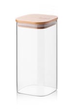 Deconox 1400ml Sızdırmaz Vakumlu Bambu Kapaklı Borosilikat Cam Kavanoz – Hava Geçirmez & Dayanıklı Gıda Saklama Kabı (10cm x 21cm)