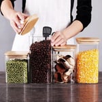 Deconox 1400ml Sızdırmaz Vakumlu Bambu Kapaklı Borosilikat Cam Kavanoz – Hava Geçirmez & Dayanıklı Gıda Saklama Kabı (10cm x 21cm)