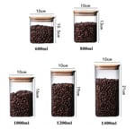 Deconox 1400ml Sızdırmaz Vakumlu Bambu Kapaklı Borosilikat Cam Kavanoz – Hava Geçirmez & Dayanıklı Gıda Saklama Kabı (10cm x 21cm)