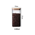 Deconox 1400ml Sızdırmaz Vakumlu Bambu Kapaklı Borosilikat Cam Kavanoz – Hava Geçirmez & Dayanıklı Gıda Saklama Kabı (10cm x 21cm)
