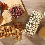 Deconox 1400ml Sızdırmaz Vakumlu Bambu Kapaklı Borosilikat Cam Kavanoz – Hava Geçirmez & Dayanıklı Gıda Saklama Kabı (10cm x 21cm)