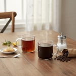 Deconox 2 Adet Borosilikat Cam Kupa - 380 ml Isıya Dayanıklı - El Yakmayan ve Terleme Yapmayan Yüzen Bardak (Kurşunsuz/Ekolojik)