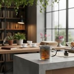 Deconox 250 ml Çift Cidarlı Borosilikat Cam Kupa - Antrasit Detaylı, Dikey Çizgili Isıya Dayanıklı Kahve ve Çay Bardağı