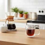 Deconox 2'li Çift Cidarlı Cam Fincan Seti - 100 ml Isıya Dayanıklı Espresso ve Türk Kahvesi Bardağı - El Yakmayan Modern Sunum (2 Adet)