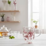 Deconox 350ml Çift Cidarlı Çiçekli Kupa – Isıya Dayanıklı Çift Katmanlı Cam Çay & Kahve Kupası | Şık ve Ergonomik Tasarım