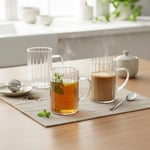 Deconox 3'lü Borosilikat Cam Kupa Seti - 300 ml Isıya Dayanıklı İnce ve Hafif Çay/Kahve Bardağı - Kurşunsuz Ekolojik (3 Adet)