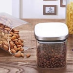 Deconox 450 ml Metal Kapaklı Borosilikat Cam Kavanoz, Silikon Contalı Kuru Gıda Saklama Kabı, Kahve Çay Baharat Kuruyemiş İçin Şeffaf Cam Erzak Kabı, 10 x 10 x 10 cm, 1 Adet